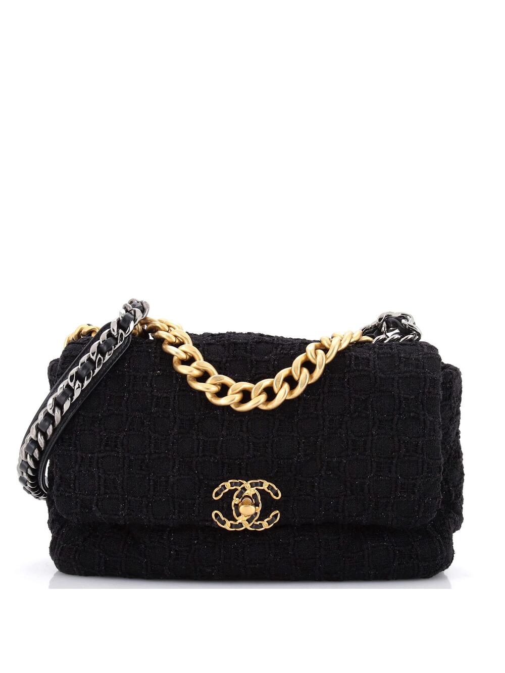 Chanel 19 Flap Bag Quilted Tweed Large #264252C43B